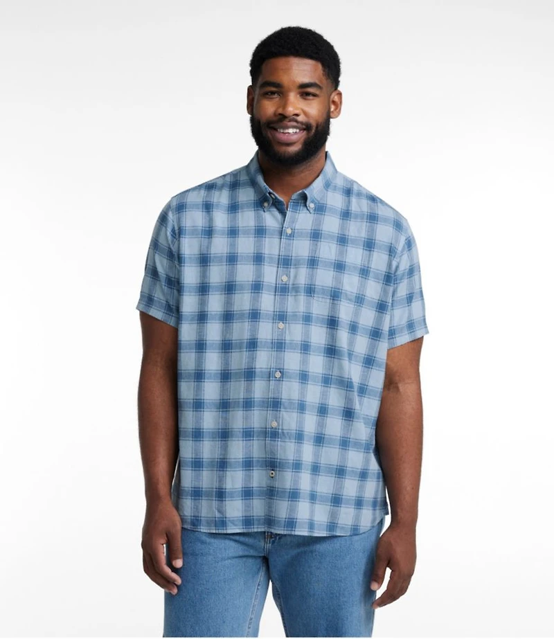 Men's Backyard BBQ Shirt, Short-Sleeve, Traditional Untucked Fit, Plaid