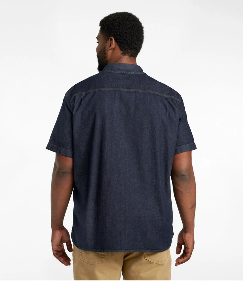 Men's BeanFlex® Denim Shirt, Short-Sleeve, Traditional Untucked Fit