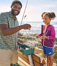 Men's Lakewashed Performance Shirts, Button-Front Shirt, Short-Sleeve, Print