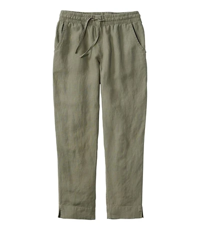 Women's Premium Linen Pull-On Ankle Pants, Mid-Rise Tapered-Leg