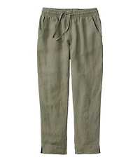 Women's Premium Linen Pull-On Ankle Pants, Mid-Rise Tapered-Leg