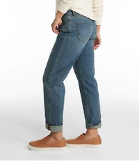 Women's Signature Organic Denim Boyfriend Jeans, Low-Rise Straight-Leg