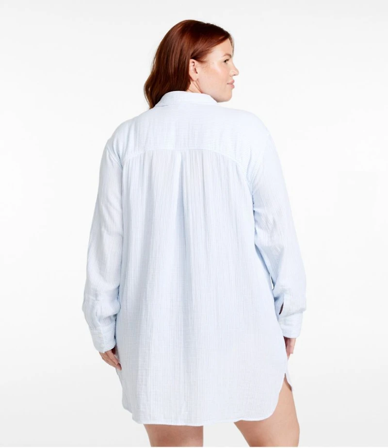 Women's Cloud Gauze Cover-Up Shirt, Stripe