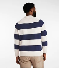 Men's Wicked Soft Cotton/Cashmere Sweater, Rugby Polo, Stripe