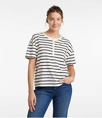 Women's Signature Slub Tee, Short-Sleeve Henley Novelty