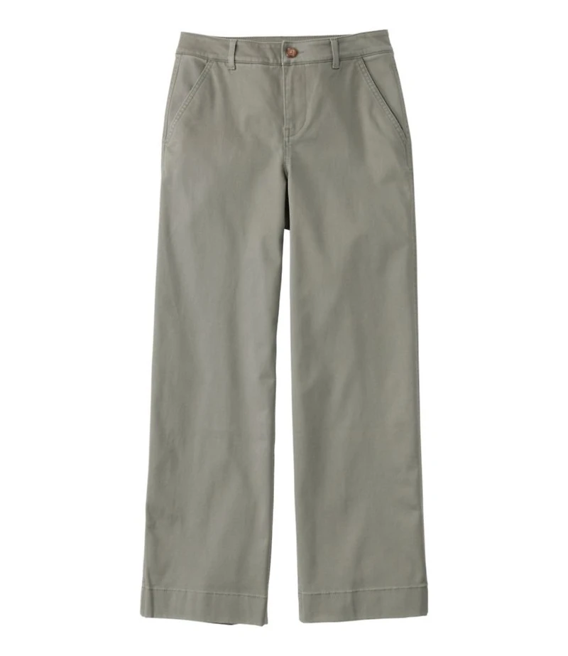 Women's Comfort Stretch Pants, Mid-Rise Wide-Leg Chino