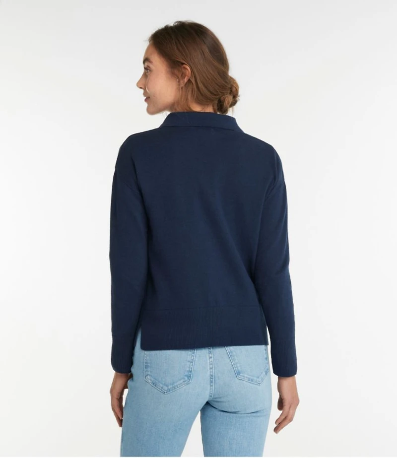 Women's Cotton/Cashmere Sweater, Polo