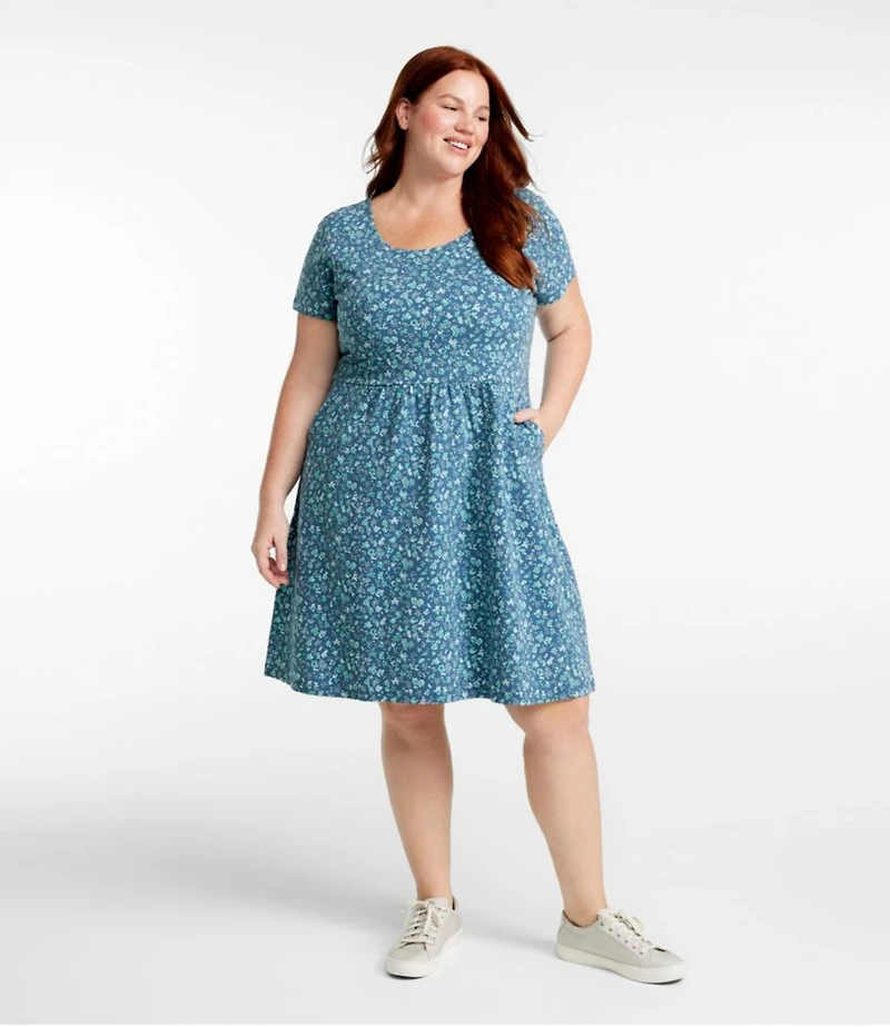 Women's Easy Cotton Fit-and-Flare Dress, Pattern