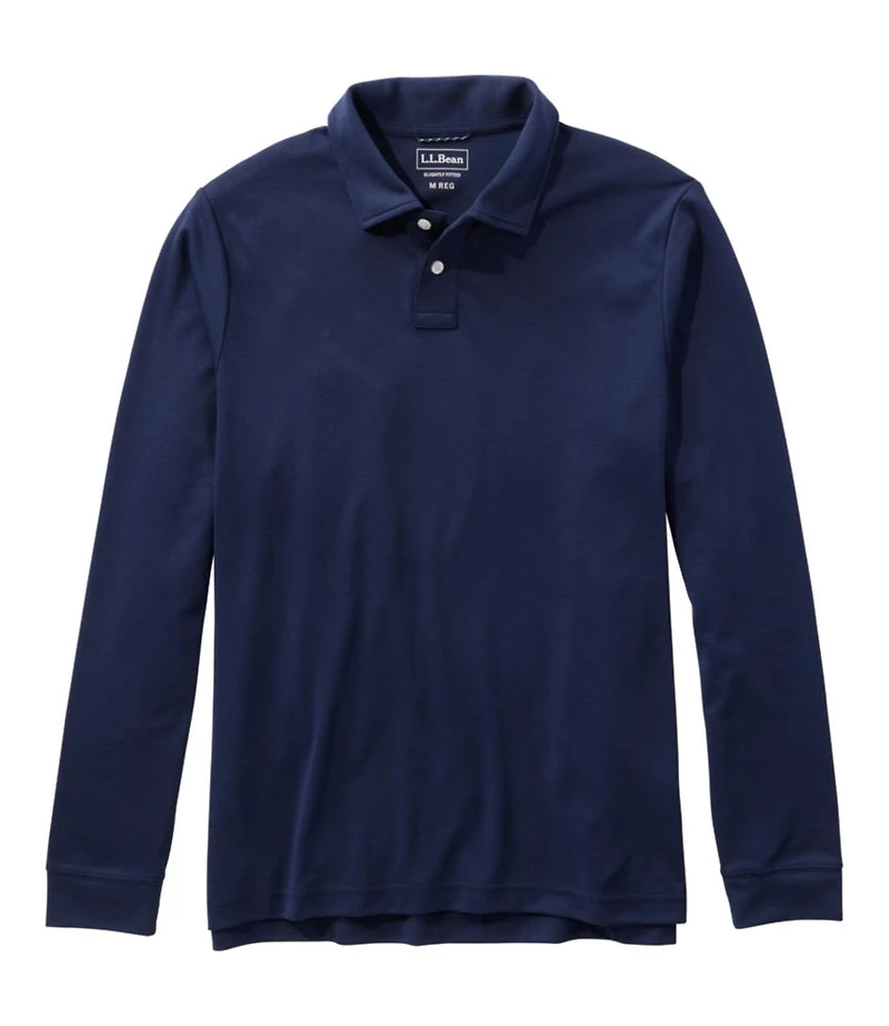 Men's Comfort Stretch Performance® Polo, Long-Sleeve, Slightly Fitted