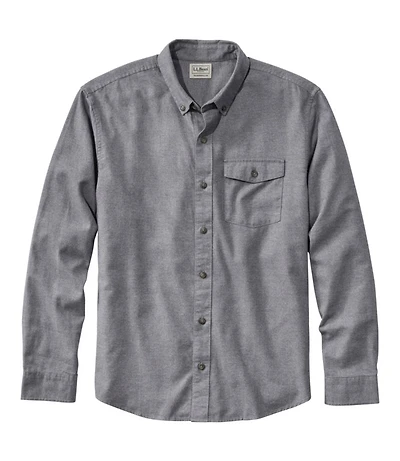 Men's Brushed Jaspé Twill Shirt, Traditional Untucked Fit
