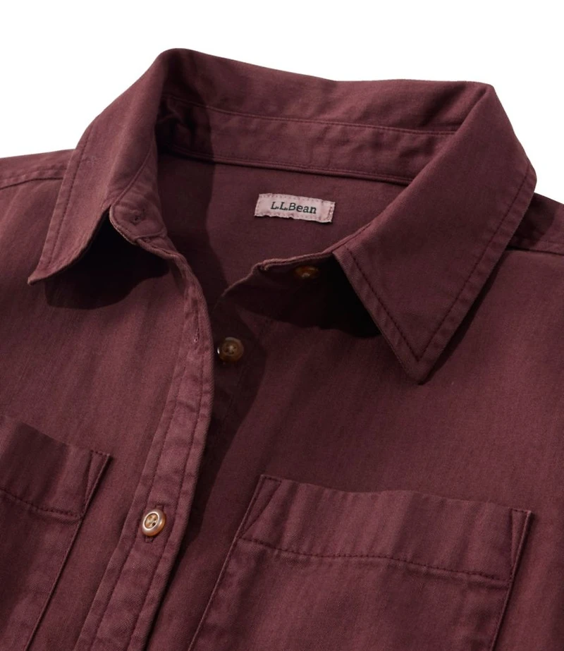Women's L.L. Bean Heritage Washed Denim Shirt Dress, Garment-Dye