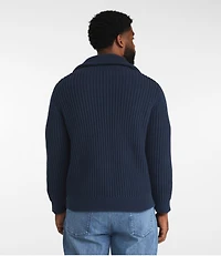 Men's Signature Organic Cotton Sweater, Funnel Neck, Full Zip