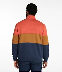 Men's Bean's Quilted Sweatshirt, Mockneck, Colorblock