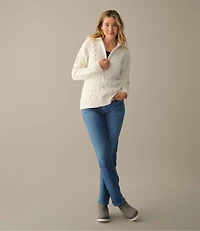 Women's Double L® Cable Sweater, Quarter-Zip