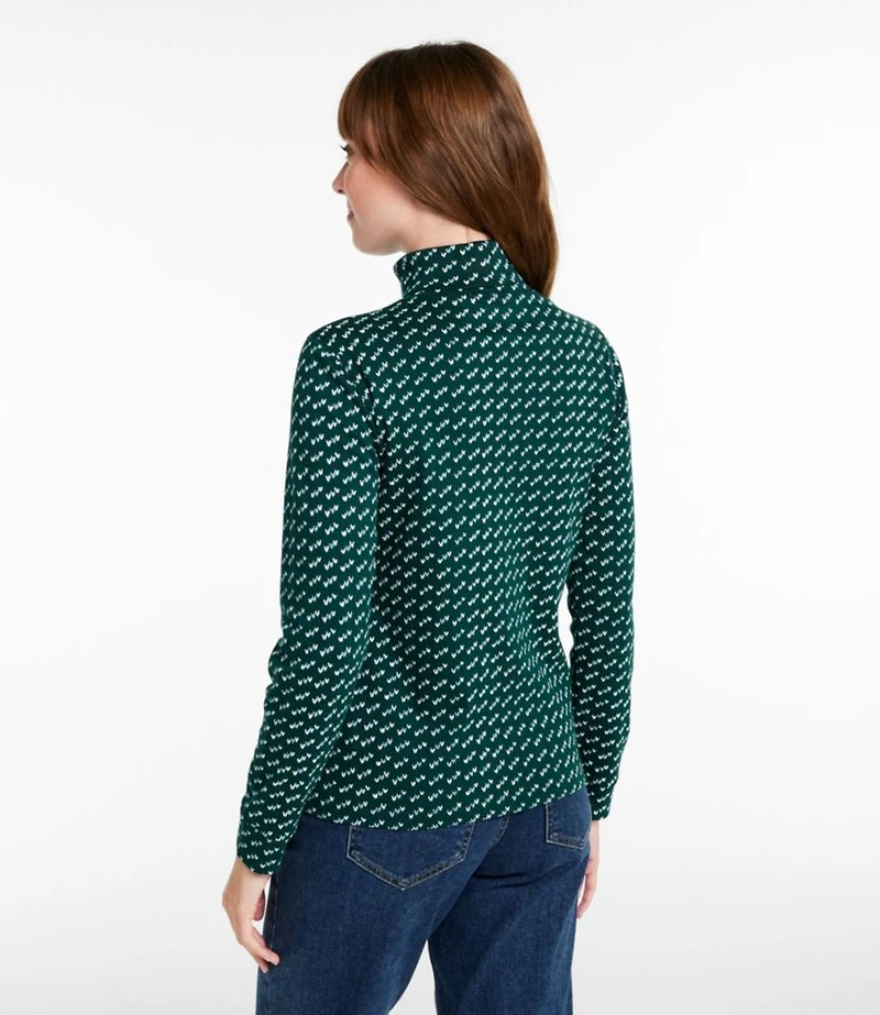 Women's L.L.Bean Interlock Turtleneck, Long-Sleeve Allover Print