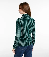 Women's L.L.Bean Interlock Turtleneck, Long-Sleeve Allover Print