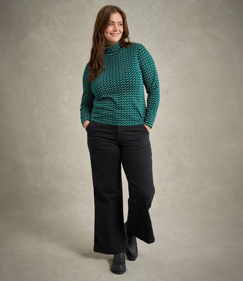 Women's L.L.Bean Interlock Turtleneck, Long-Sleeve Allover Print