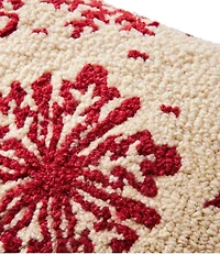 Wool Hooked Throw Pillow, Snowflake, 14" x 20"