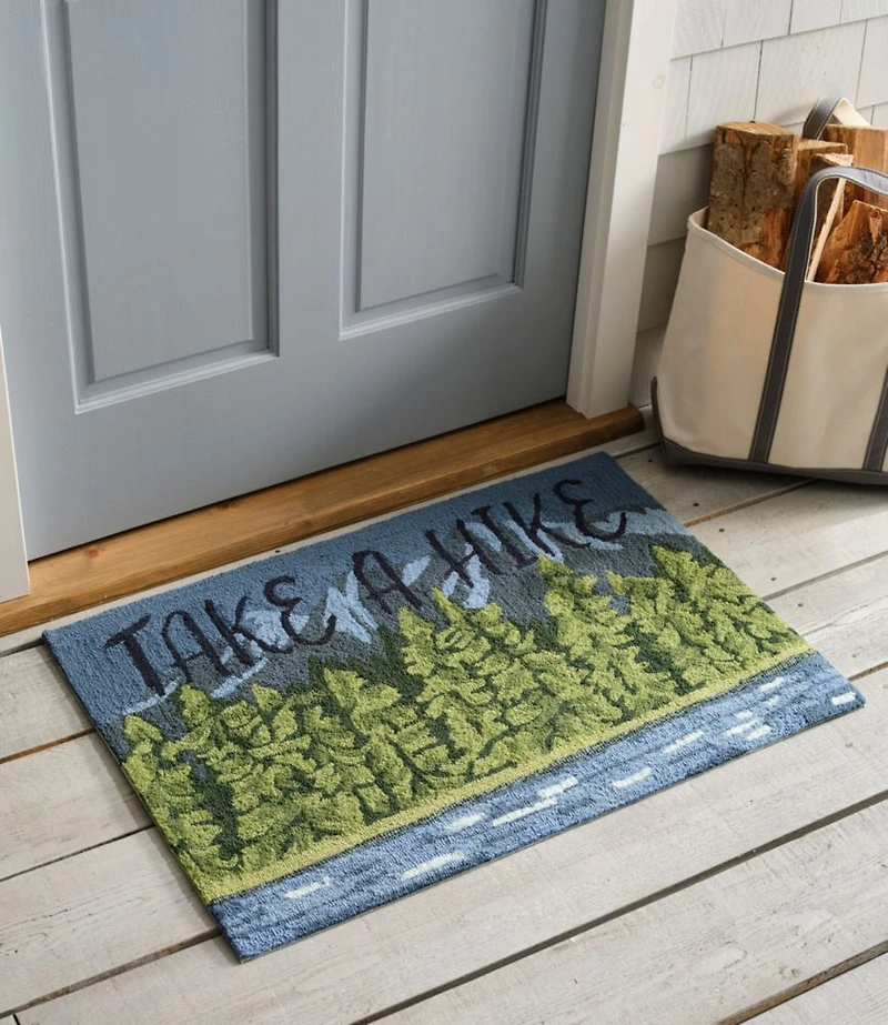 Indoor/Outdoor Vacationland Rug, Lakeside Mountain Scene