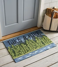 Indoor/Outdoor Vacationland Rug, Lakeside Mountain Scene