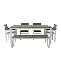 Aluminum/Recycled Poly Lumber Farmhouse Dining Set