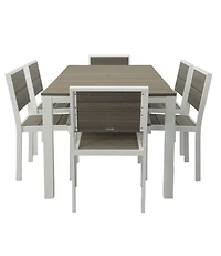 Aluminum/Recycled Poly Lumber Farmhouse Dining Set