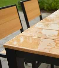 Aluminum/Recycled Poly Lumber Farmhouse Dining Set, Black