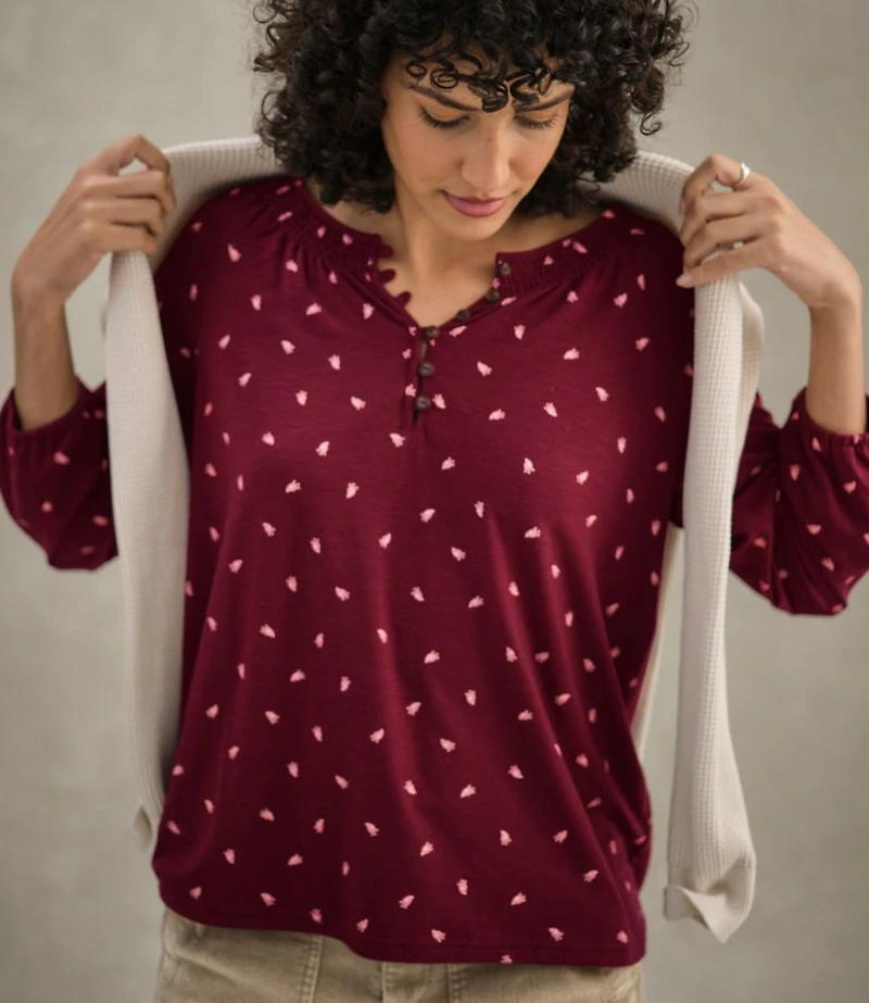 Women's Camden Hills Tee, Three-Quarter-Sleeve Print