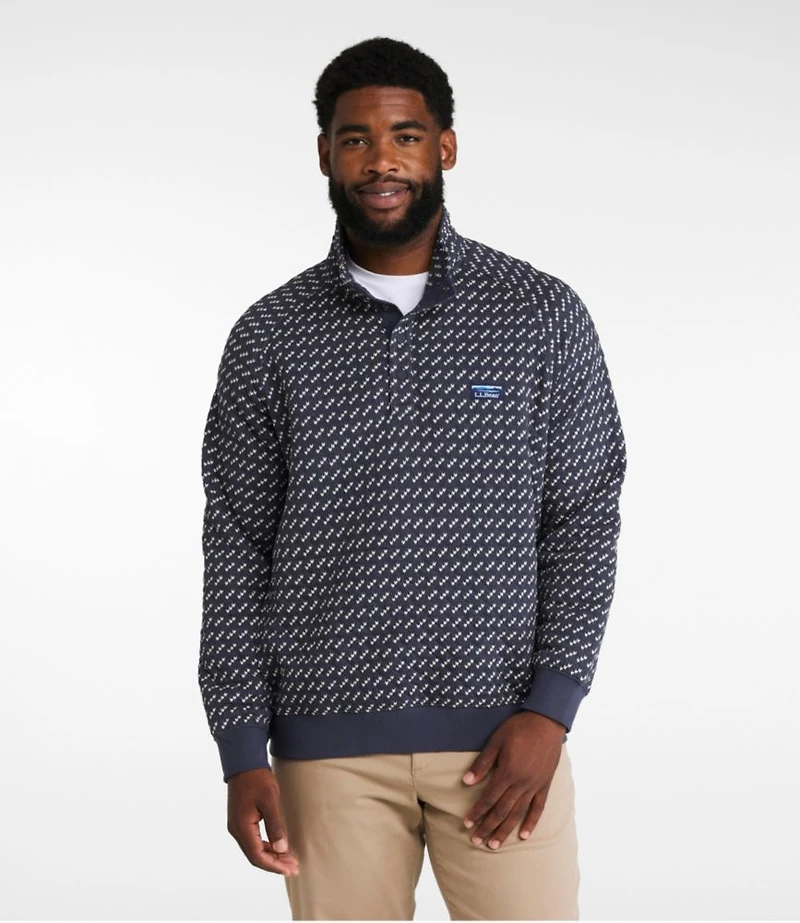 Men's Bean's Quilted Sweatshirt, Mockneck, Print
