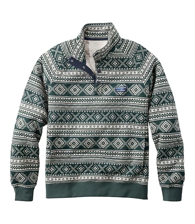 Men's Bean's Quilted Sweatshirt, Mockneck, Print