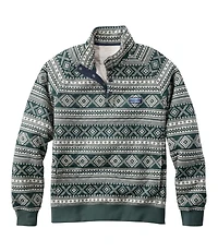 Men's Bean's Quilted Sweatshirt, Mockneck, Print