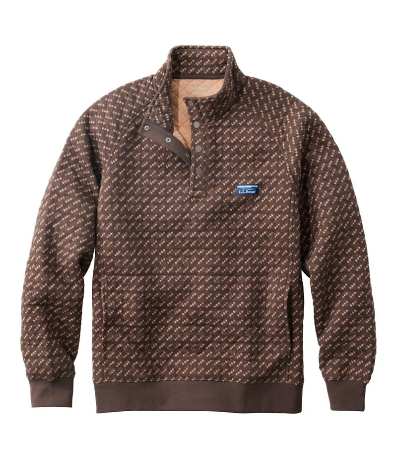 Men's Bean's Quilted Sweatshirt, Mockneck, Print