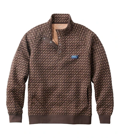 Men's Bean's Quilted Sweatshirt, Mockneck, Print