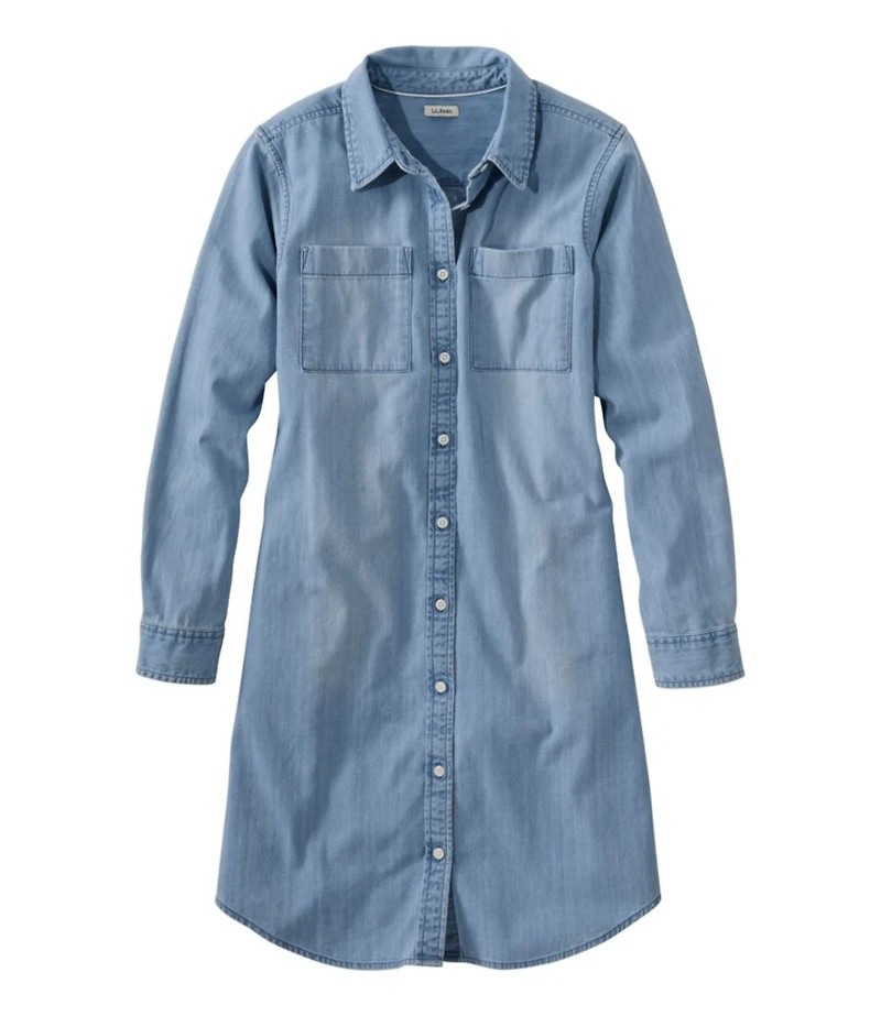Women's L.L. Bean Heritage Washed Denim Shirt Dress