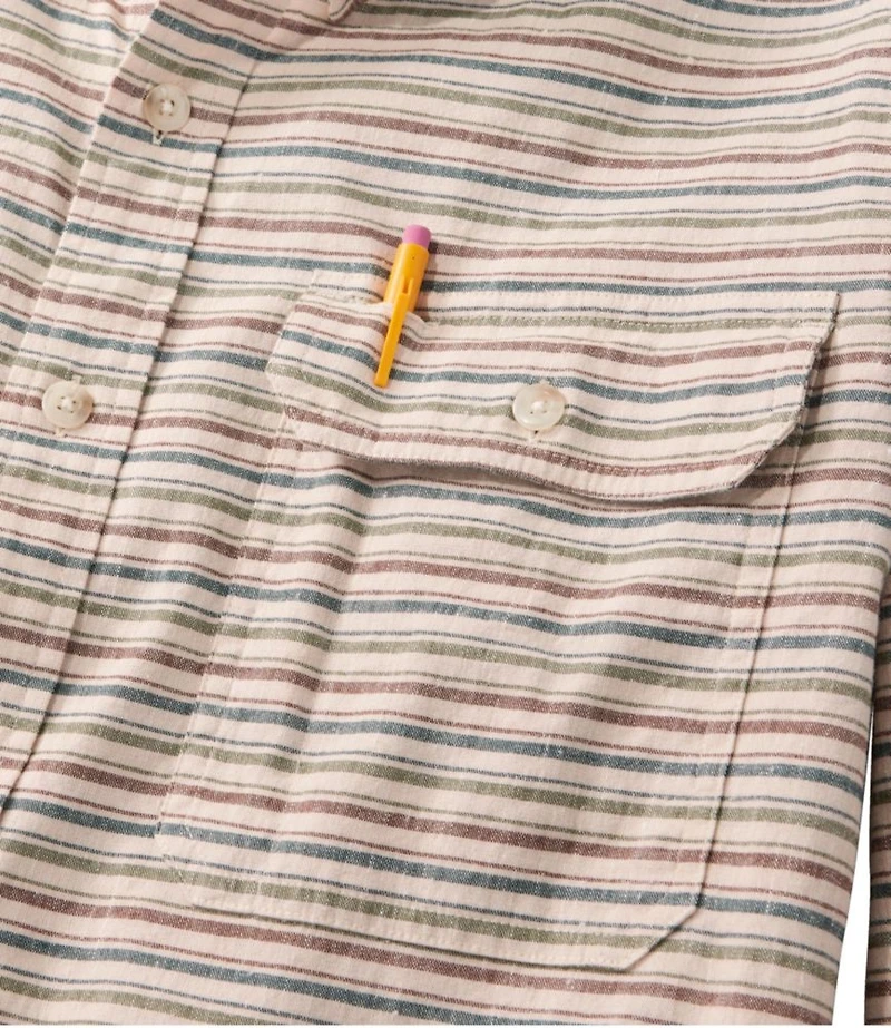 Men's Stonecoast Hemp Shirt, Long-Sleeve, Slightly Fitted Untucked Fit, Stripe
