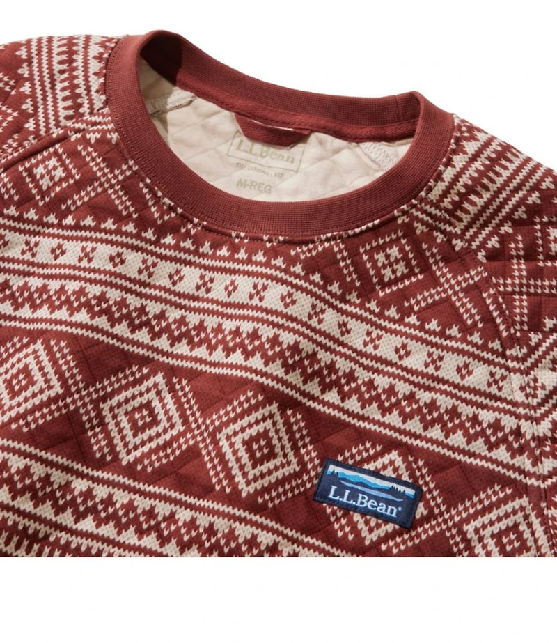 Men's Bean's Quilted Sweatshirt, Crewneck, Print