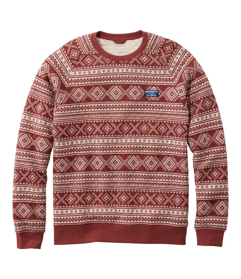 Men's Bean's Quilted Sweatshirt, Crewneck, Print