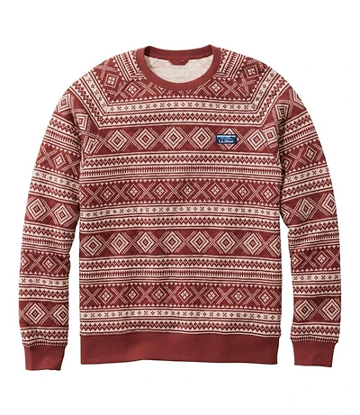 Men's Bean's Quilted Sweatshirt, Crewneck, Print