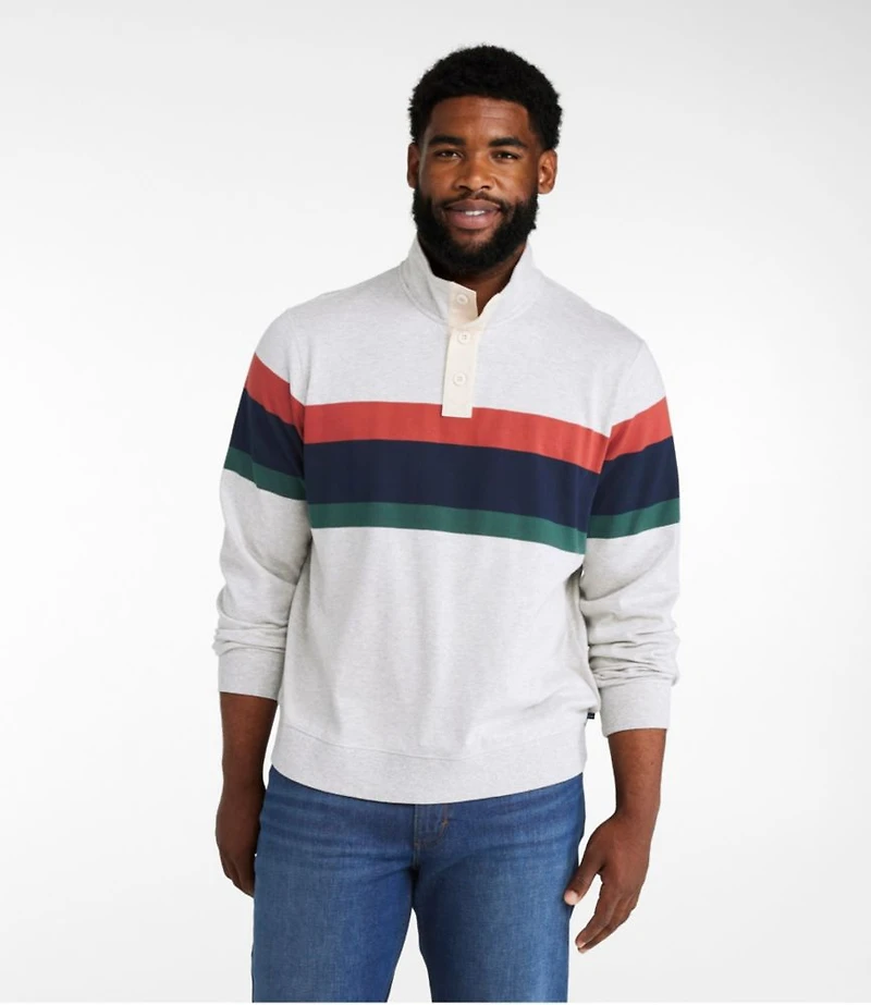 Men's Bean's Vintage Soft Rugby, Mockneck, Chest Stripe