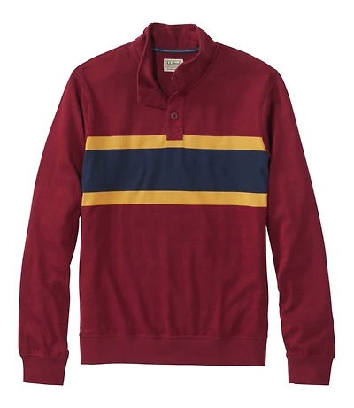 Men's Bean's Vintage Soft Rugby, Mockneck, Chest Stripe