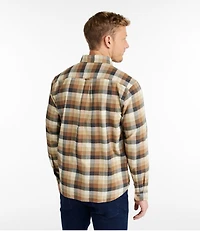 Men's Brushed Jaspé Twill Shirt, Plaid, Traditional Untucked Fit