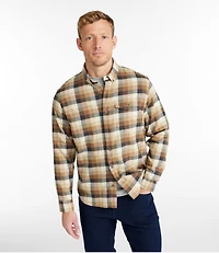Men's Brushed Jaspé Twill Shirt, Plaid, Traditional Untucked Fit