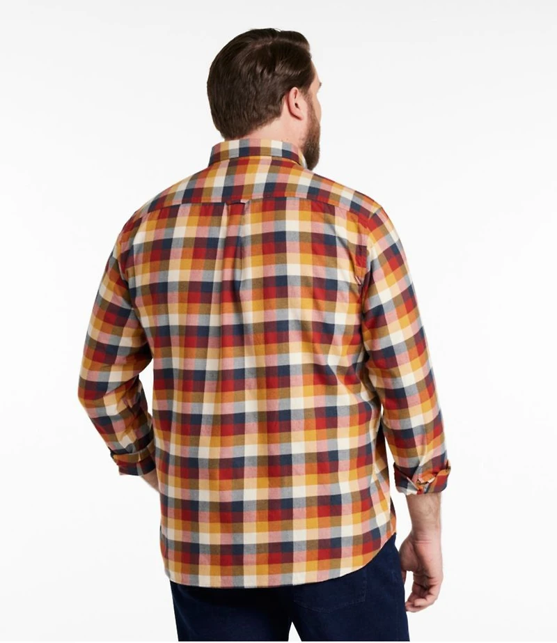 Men's Brushed Jaspé Twill Shirt, Plaid, Traditional Untucked Fit