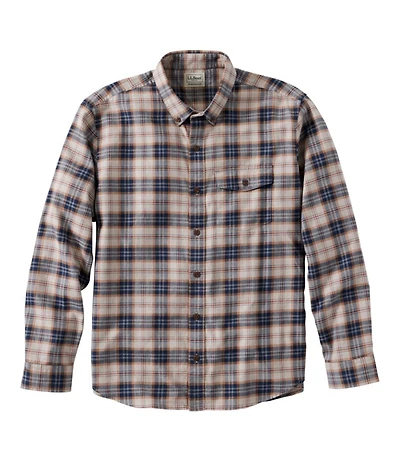 Men's Brushed Jaspé Twill Shirt, Plaid, Traditional Untucked Fit
