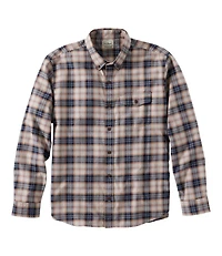 Men's Brushed Jaspé Twill Shirt, Plaid, Traditional Untucked Fit