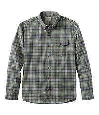 Men's Brushed Jaspé Twill Shirt, Plaid, Traditional Untucked Fit