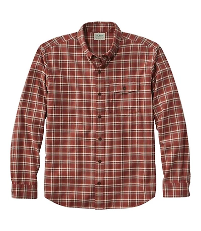 Men's Brushed Jaspé Twill Shirt, Plaid, Traditional Untucked Fit