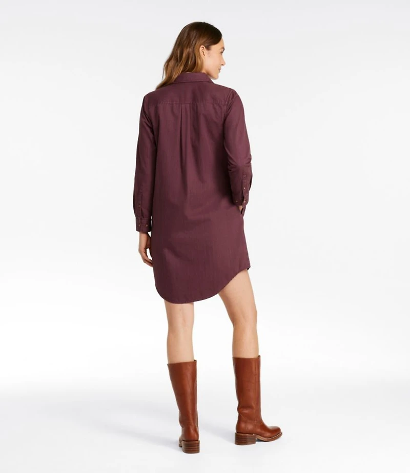 Women's L.L. Bean Heritage Washed Denim Shirt Dress, Garment-Dye
