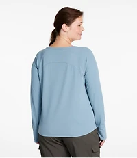 Women's Ribbed Performance Tee, Long-Sleeve Splitneck