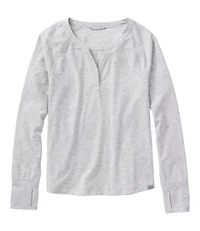 Women's Ribbed Performance Tee, Long-Sleeve Splitneck